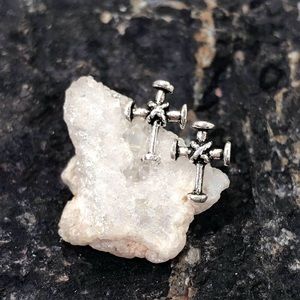 Cross Earrings Sterling Silver .925